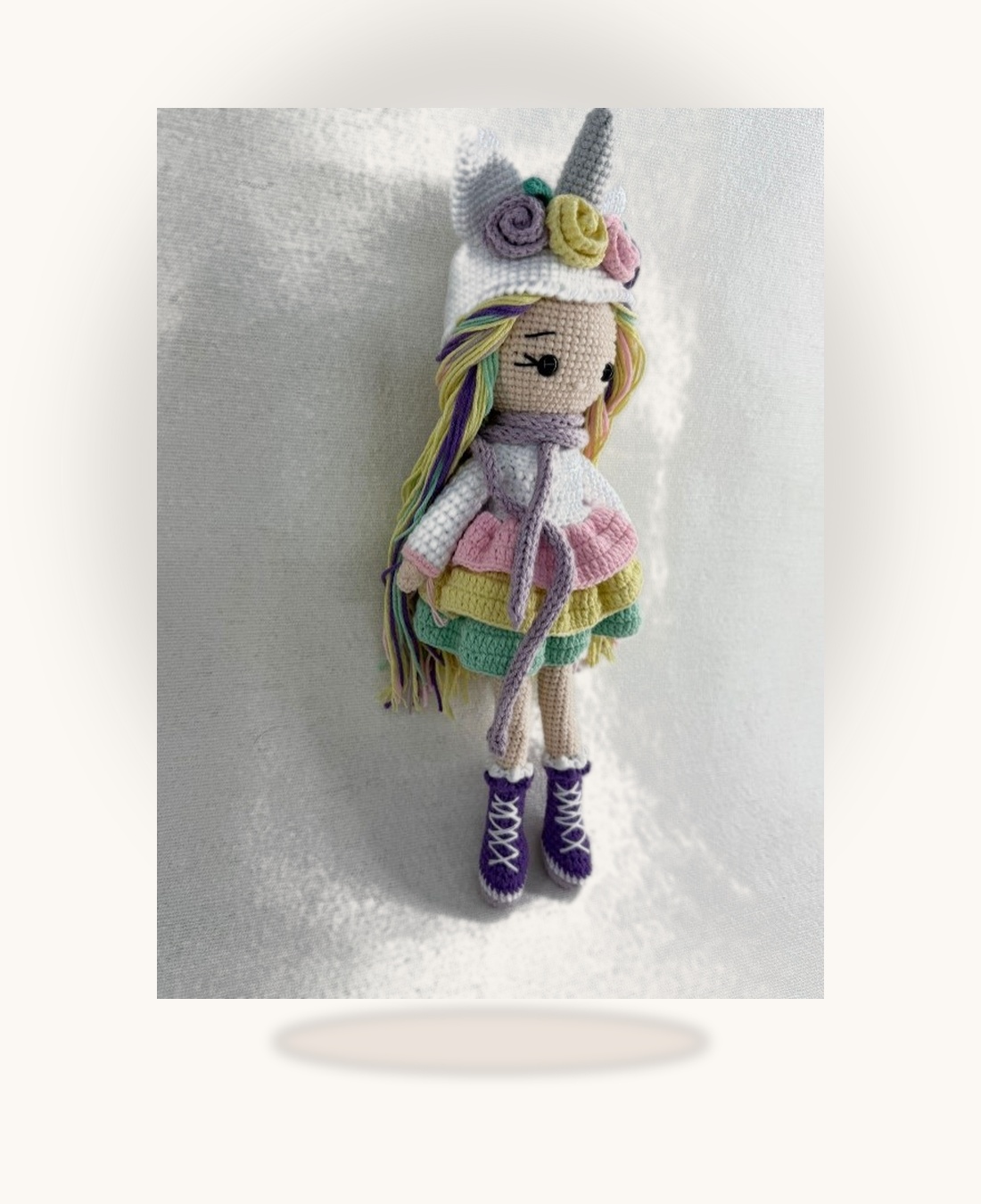 özel tasarım unicorn detaylı amigurumi bebek